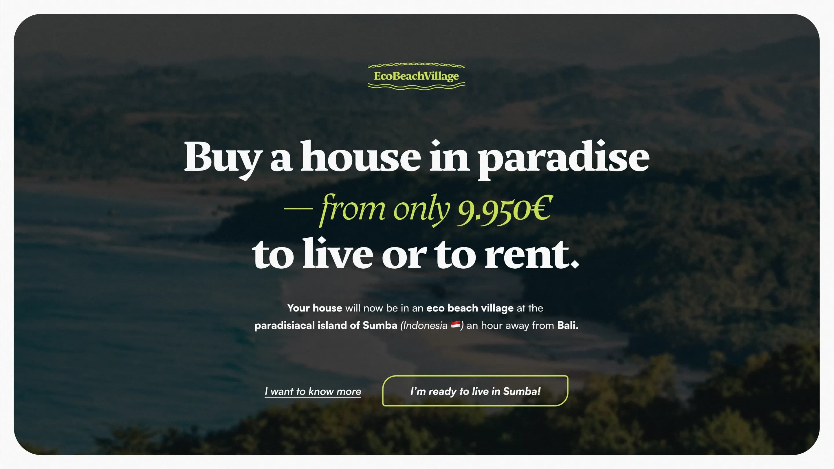 Portada del proyecto - Eco Beach Village